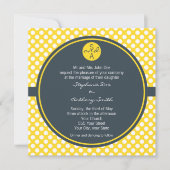 Monogrammed White, Yellow and Charcoal Polka Dot Kaart (Voorkant)