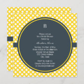 Monogrammed White, Yellow and Charcoal Polka Dot Kaart (Voorkant / Achterkant)