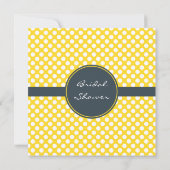 Monogrammed White, Yellow and Charcoal Polka Dot Kaart (Achterkant)
