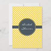 Monogrammed White, Yellow and Charcoal Polka Dot Kaart (Achterkant)