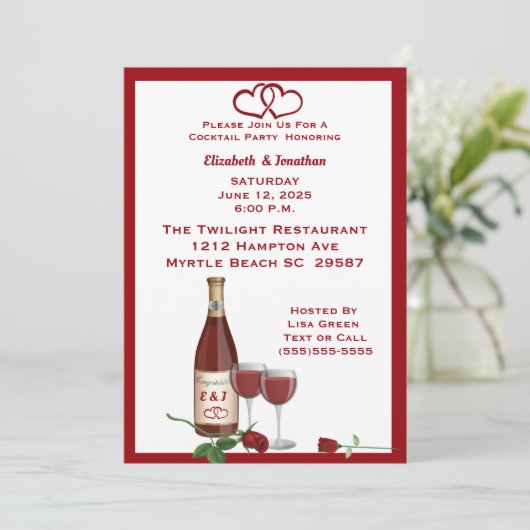 Monogrammed-wijnfles Kaart (Staand voorkant)