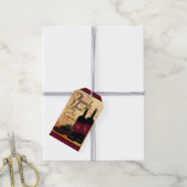 Monogrammed Wijnflessen en Druiven Bedankt Cadeaulabel (Met Touw)