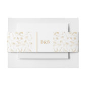 Monogrammed Wildflower Sketch White Gold Wedding Uitnodigingen Wikkel (Voorkant Voorbeeld)