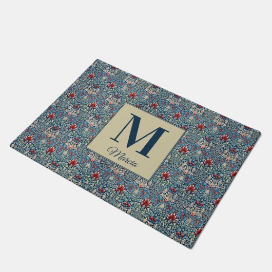 Monogrammed William Morris Deurmat (Schuin)