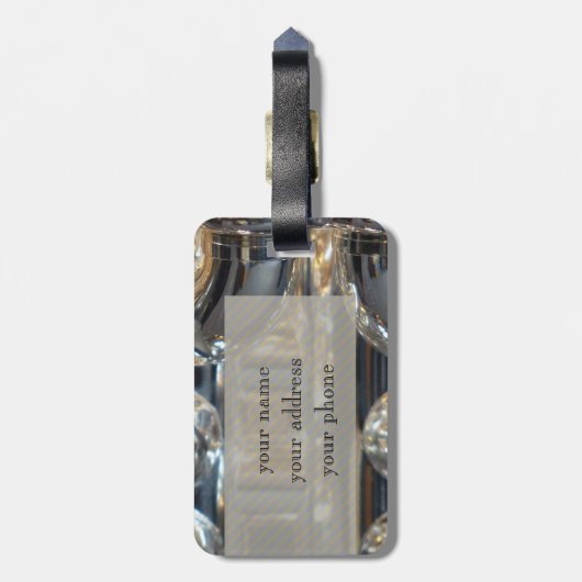 Monogrammed Wind Brass Instrument Euphonium Music Bagagelabel (Achterkant verticaal)