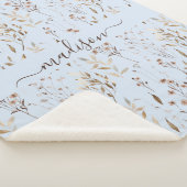 Monogrammed Winter Bruin Gedroogde Bloemen Botanis Sherpa Deken (3/4)