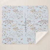 Monogrammed Winter Bruin Gedroogde Bloemen Botanis Sherpa Deken (Voorkant (horizontaal))