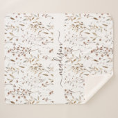 Monogrammed Winter Bruin Gedroogde Bloemen Botanis Sherpa Deken (Voorkant (horizontaal))