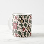 Monogrammed Winter Forest Eekhoorn en Paddenstoele Koffiemok (Voorkant links)
