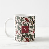 Monogrammed Winter Forest Eekhoorn en Paddenstoele Koffiemok (Links)