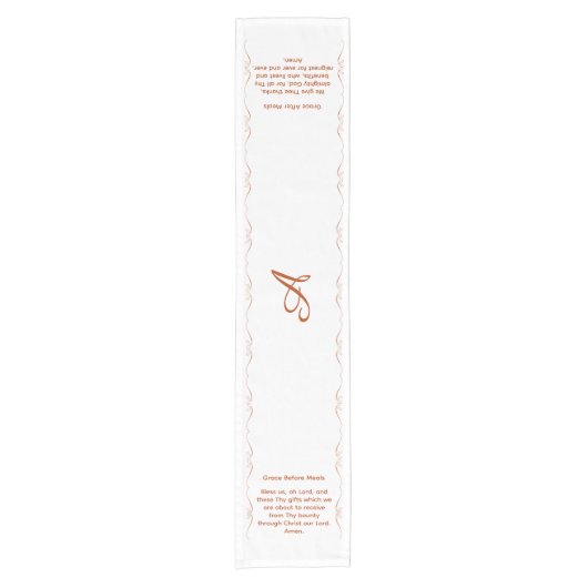 Monogrammed with Catholic Blessing Korte Tafelloper (Voorkant)