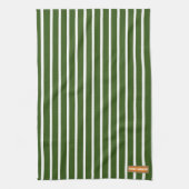 Monogrammed witte en groene strepen stijlvolle mod theedoek (Verticaal)