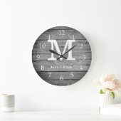 Monogrammed Wood Farmhouse Grote Klok (Huis)