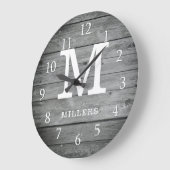 Monogrammed Wood Farmhouse Grote Klok (Hoek)
