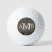 Monogrammed Wood-Look Golfballen (Voorkant)