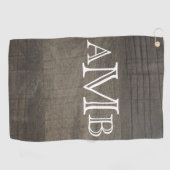 Monogrammed Wood-Look Golfhanddoek (Horizontaal)