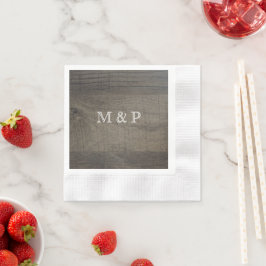 Monogrammed Wood-Look Servet