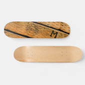 Monogrammed Wood Planks Stamped w "Made in USA" Persoonlijk Skateboard (Horizontaal)