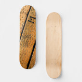 Monogrammed Wood Planks Stamped w "Made in USA" Persoonlijk Skateboard (Voorkant)