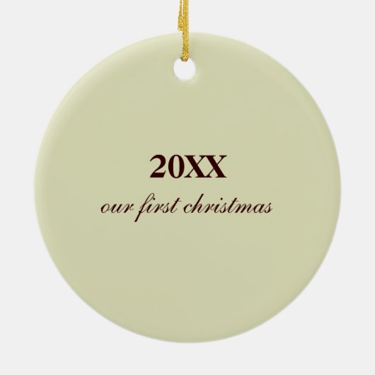 Monogrammed Wreath - Onze eerste kerst Keramisch Ornament (Achterkant)