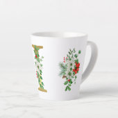 Monogrammed Xmas Latte Mok-Gouden Letter Latte Mok (Rechterhoek)