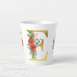 Monogrammed Xmas Latte Mok-Gouden Letter Latte Mok