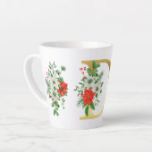 Monogrammed Xmas Latte Mok- Gouden letter Latte Mok (Linkerhoek)