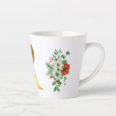 Monogrammed Xmas Latte Mok-Gouden Letter Latte Mok (Rechts)