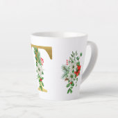 Monogrammed Xmas Latte Mok-Gouden Letter Latte Mok (Rechterhoek)