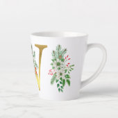 Monogrammed Xmas Latte Mok-Gouden Letter Latte Mok (Rechts)