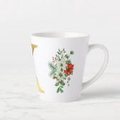 Monogrammed Xmas Latte Mok-Gouden Letter Latte Mok (Rechts)