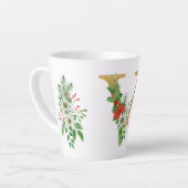 Monogrammed Xmas Latte Mok-Gouden Letter Latte Mok (Linkerhoek)
