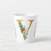 Monogrammed Xmas Latte Mok-Gouden Letter Latte Mok (Voorkant)