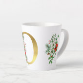 Monogrammed Xmas Latte Mok-Gouden Letter Latte Mok (Rechterhoek)