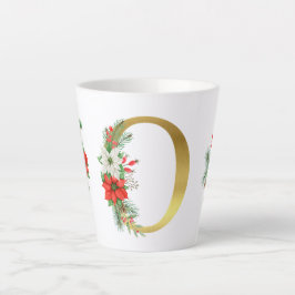 Monogrammed Xmas Latte Mok-Gouden Letter Latte Mok