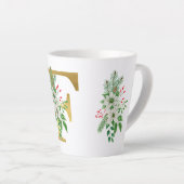 Monogrammed Xmas Latte Mok-Gouden Letter Latte Mok (Rechterhoek)