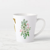 Monogrammed Xmas Latte Mok-Gouden Letter Latte Mok (Rechts)