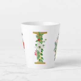 Monogrammed Xmas Latte Mok-Gouden Letter Mok