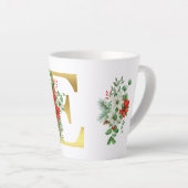 Monogrammed Xmas Latte Mok-Gouden Letter Mok (Rechterhoek)