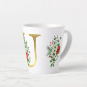Monogrammed Xmas Latte Mok-Gouden Letter Mok (Rechterhoek)