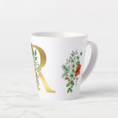 Monogrammed Xmas Latte Mok-Gouden Letter Mok (Rechterhoek)