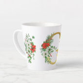 Monogrammed Xmas Latte Mok- Gouden letter Mok (Linkerhoek)