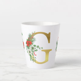 Monogrammed Xmas Latte Mok- Gouden letter Mok