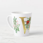 Monogrammed Xmas Latte Mok-Gouden Letter Mok (Linkerhoek)
