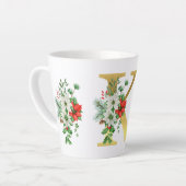 Monogrammed Xmas Latte Mok-Gouden Letter Mok (Linkerhoek)