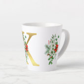 Monogrammed Xmas Latte Mok-Gouden Letter Mok (Rechterhoek)