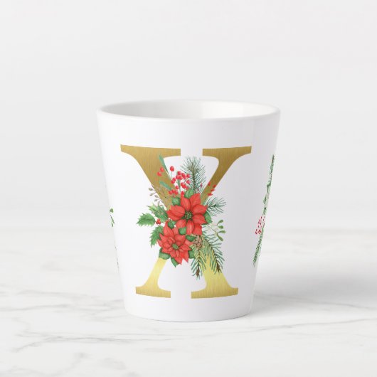 Monogrammed Xmas Latte Mok- Gouden letter Mok (Voorkant)