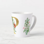 Monogrammed Xmas Latte Mok-Gouden Letter Mok (Rechterhoek)