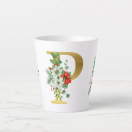 Monogrammed Xmas Latte Mok-Gouden Letter Mok