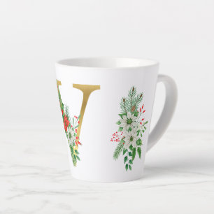 Monogrammed Xmas Latte Mok-Gouden Letter Mok